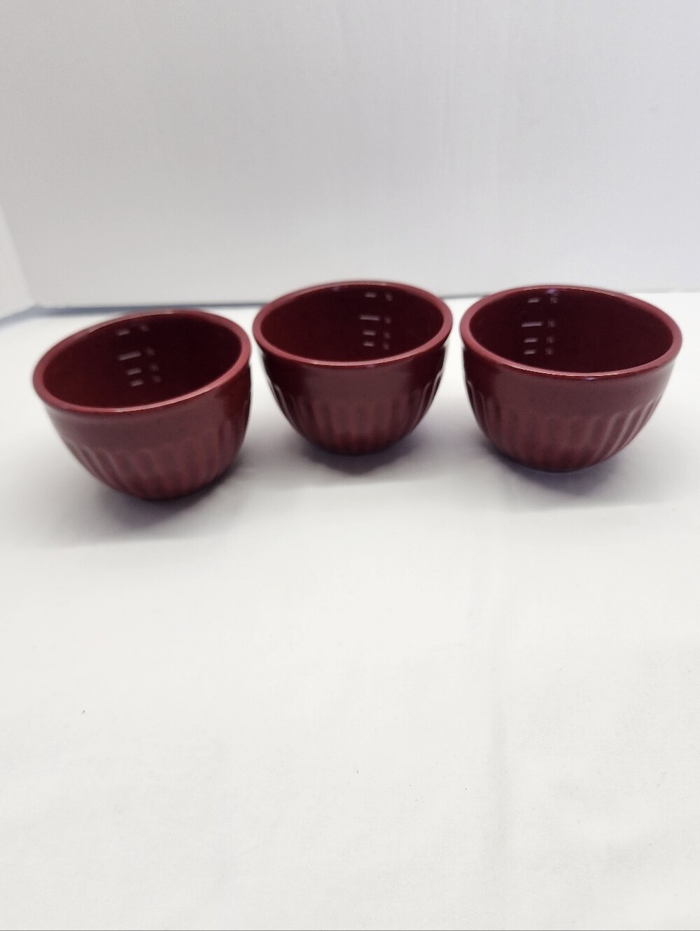 3pc Burgundy Paula Deen Stoneware Measuring Cups